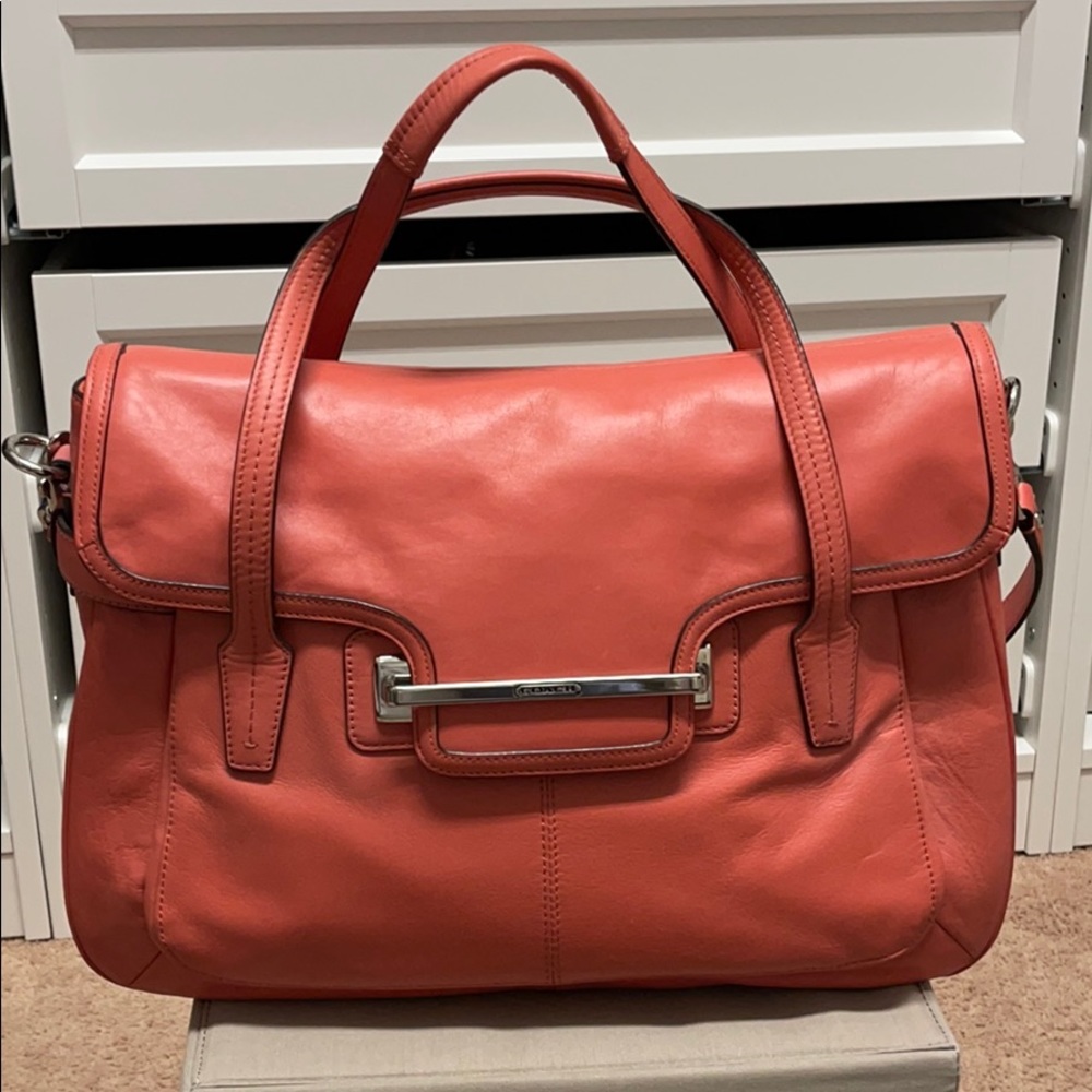 Coach Handbag - Coral (Gold Interior)
